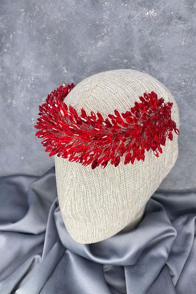 Hayalperest boncuk Red Salba Bridal Henna Crown and Hair Turban Accessory