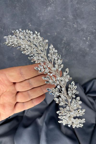 Hayalperest boncuk Cream Laurel Bridal Crown Hair and Turban Accessory