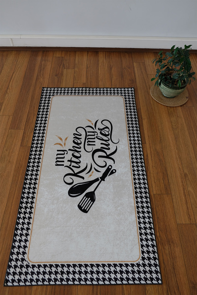 DEKOMOD Dijital Baskı Dört Mevsim Kaymaz Taban Yıkanabilir Mutfak Oda Halısı Yolluk Kazayağı Desen