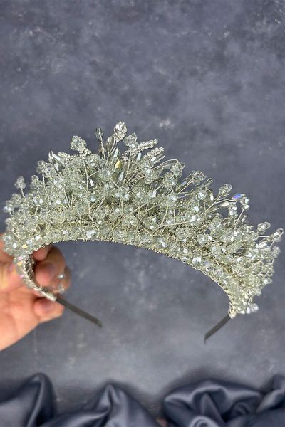 Hayalperest boncuk Livan Beaded Bridal Henna Crown Hair Accessory