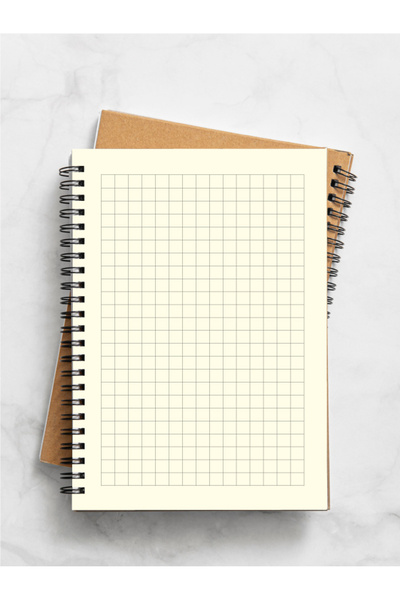 Apeirona | Limitless Art Lined And Checkered Notebook Set - Kraft Hard Cover - A5 - 2x80 Pages