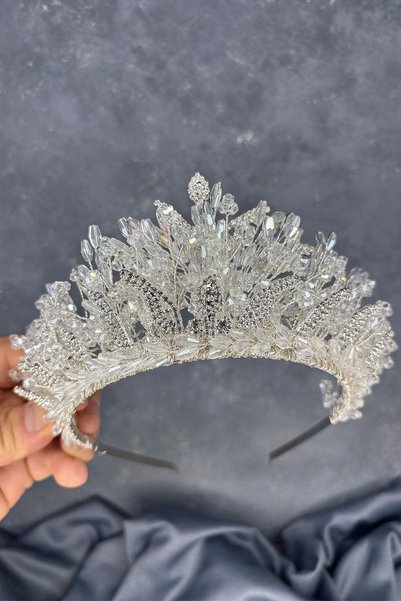 Hayalperest boncuk Livan Beaded Bridal Henna Crown Hair Accessory