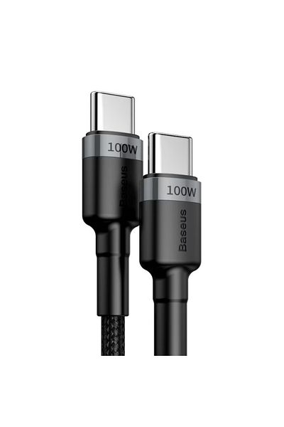 Baseus Data and Charging Cable, Cafule CATKLF-ALG1, USB Type-C to USB Type-C, 100W, 2m, Gray