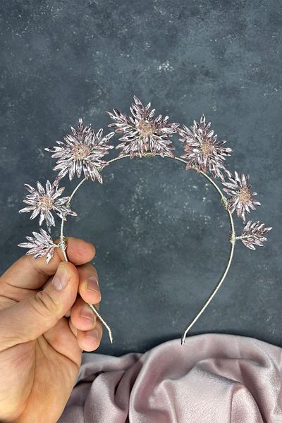 Hayalperest boncuk Star Stone Detailed Bridal Crown Henna Night and Hair Accessory for Wedding