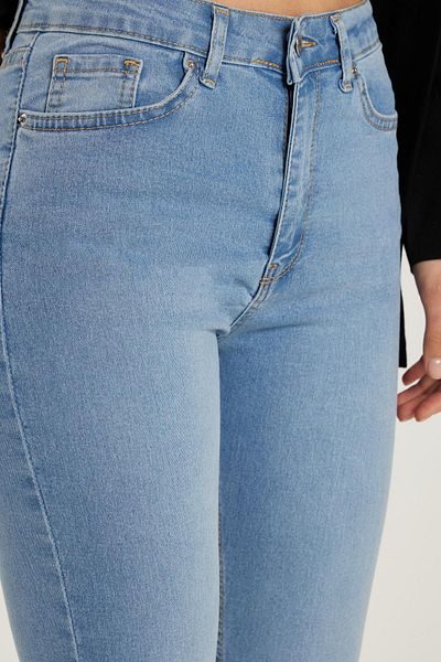 Tudors Women's Regular Fit Lycra Flared Blue Jean Denim Trousers