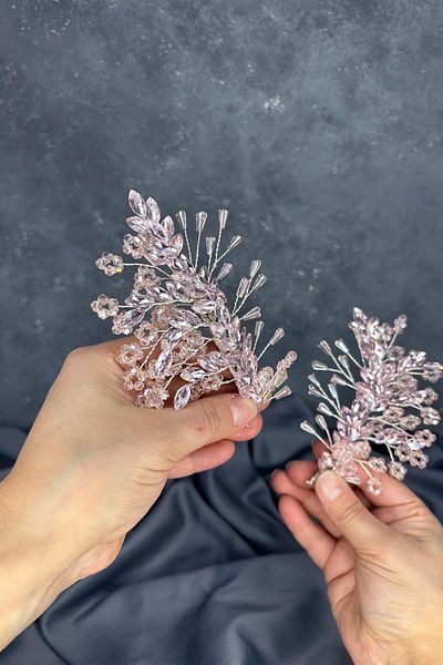 Hayalperest boncuk Lila Selis Double Sided Bridal Henna Crown Hair Accessory