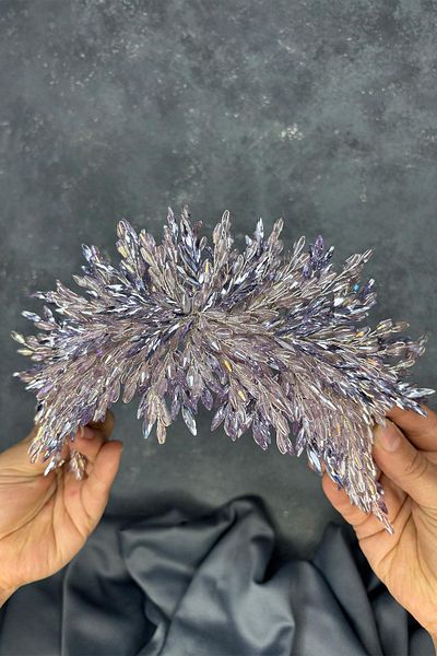 Hayalperest boncuk Lilac Eva Intense Bead Embroidered Bridal Henna Crown