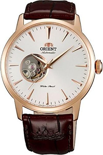 Orient Open Heart Men's Automatic Manual Winding Mechanical Classic Leather Band Skeleton Dial Wrist