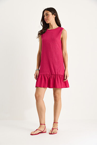 Bianco Lucci Kadın Kalın Askılı Rahat Kesim Volanlı Bürümcük Elbise 60283373