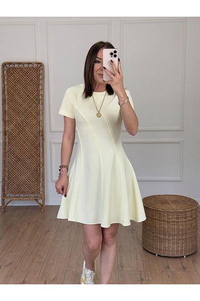 X-Young Short Sleeve Bell Dress Yellow
