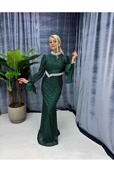 E&A Eren Abiye NAKIŞ İŞLEMELİ TAŞ DETAYLI BALIK ABİYE