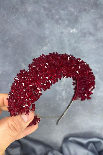 Hayalperest boncuk Asu Intensive Bead Embroidered Bridal Henna Crown