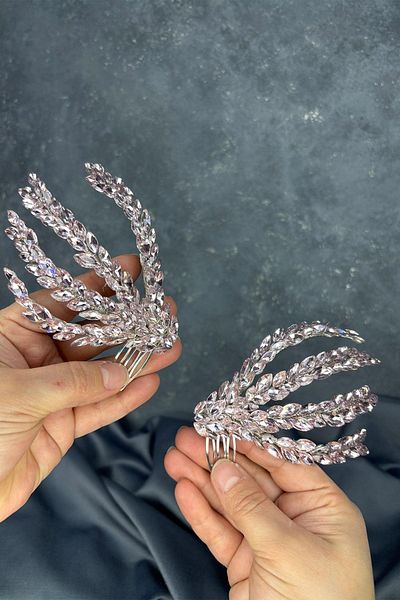 Hayalperest boncuk Powder Double Sided Comb Bouffant Bridal Hair Accessory