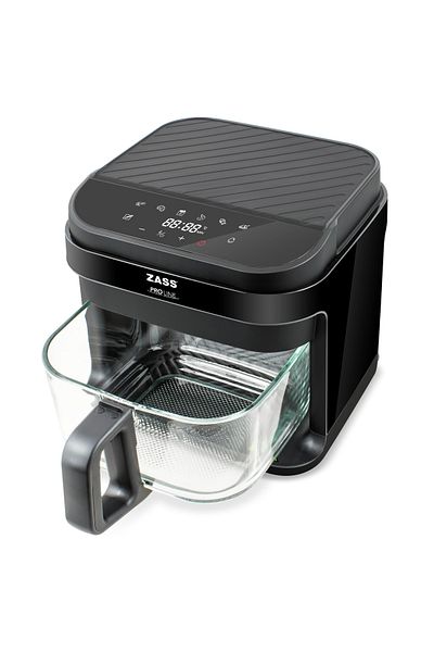 Zass Hot Air Fryer Zaf 11, 5.5l Capacity, Removable Tempered Glass Basket, Digital Control, Black