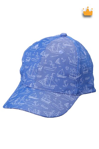 Kitti 4-8 Years 52cm Boy's Summer Patterned Adjustable Hat Cap Navy Blue Y2321005