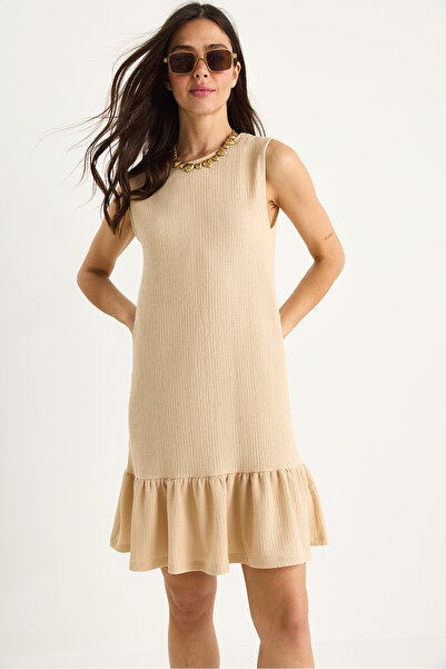 Bianco Lucci Women's Thick Strap Relaxed Cut Flounce Wrap Dress 60283373