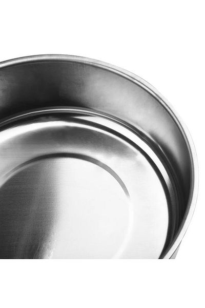OEM Set of 5 kitchen casseroles with lids, stainless steel and flexible plastic lid, silver