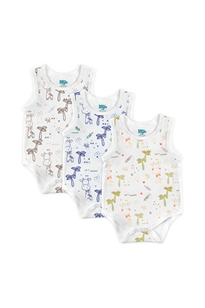 Babies Basic Sleeveless Romper/Bodysuit. Set of 3 - Printed, 18-24 Months , P...