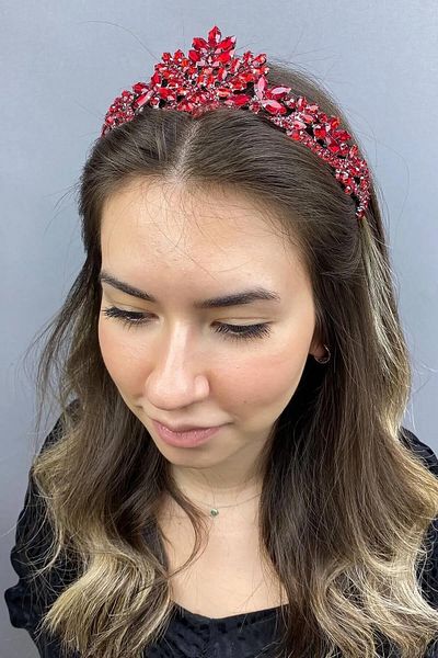 Hayalperest boncuk Red Bridal Henna Crown