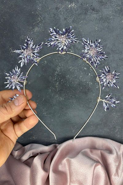 Hayalperest boncuk Star Stone Detailed Bridal Crown Henna Night and Hair Accessory for Wedding