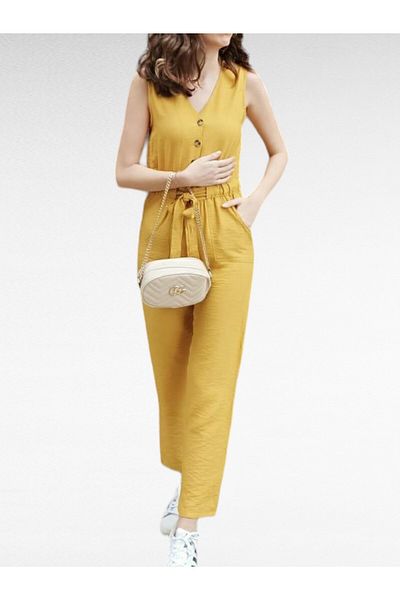 LavinTheMavi Mustard Color Women's Jumpsuit