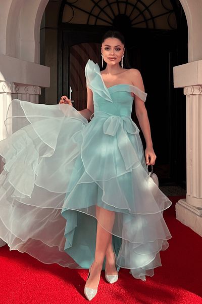 giyimmasalı Βραδινό φόρεμα Organza Fabric Layer - MINT GREEN
