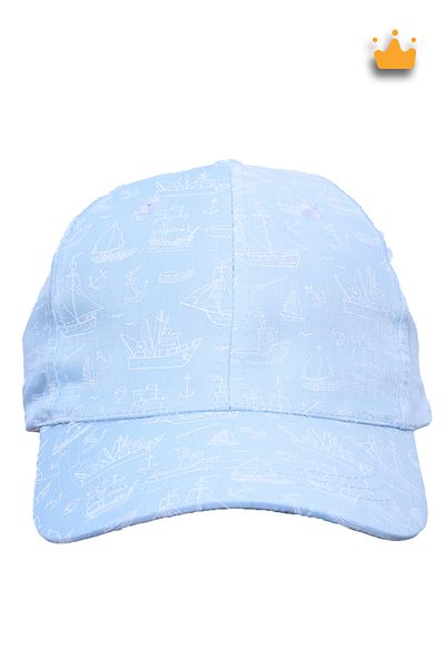 Kitti 4-8 Years 52cm Boy Summer Patterned Adjustable Hat Cap Blue Y2321005