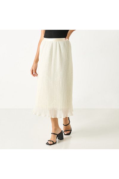 FAV Sequin Embellished Midi Skirt with Elasticated Waistband