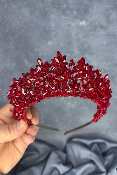 Hayalperest boncuk Red Nature Beaded Bridal Henna Crown Bridal Hair Accessory