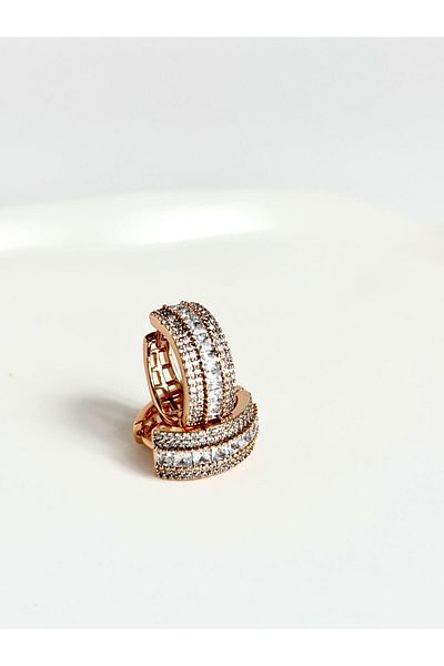 ı feel free more then ever that moment Zircon Stone Hoop Evening Dress Earrings