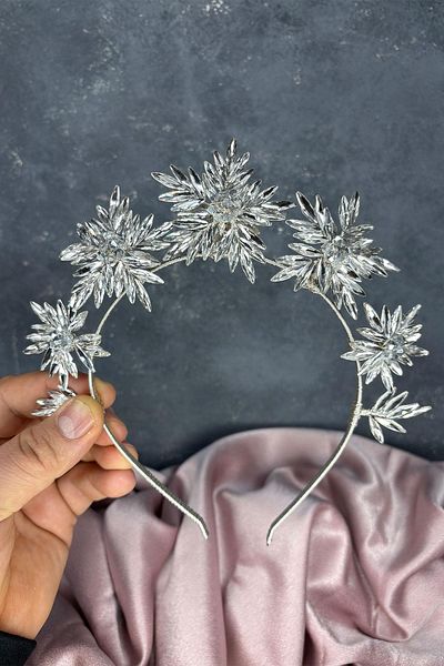 Hayalperest boncuk Star Stone Detailed Bridal Crown Henna Night and Hair Accessory for Wedding