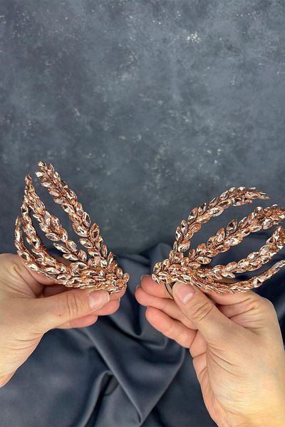 Hayalperest boncuk Rose Color Double Sided Comb Bouffant Bridal Hair Accessory