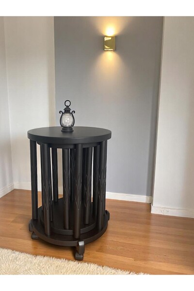 Sienta Home Dekoratif Ahşap Matruşka Tekerlekli Zigon Sehpa-tabure 4’lü Siyah