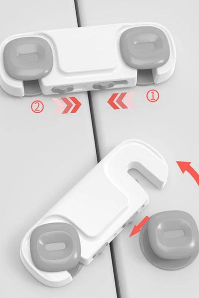 playsafe White Bidirectional Double Door Cabinet Lock