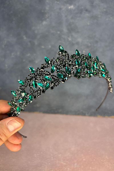 Hayalperest boncuk Emerald Green Island Bridal Henna Crown