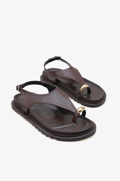 LOJO Sandale de zi cu cataramă aurie pentru femei Marley Brown