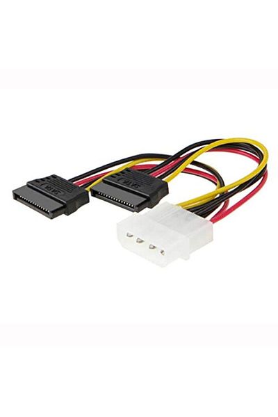 Other Power Splitter Cable 4-Pin to 2x 15-Pin SATA Connectors for Hard Disk (10cm), for PC