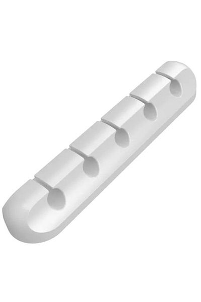 OEM Cable organizer with 5 slots, self-adhesive, 9.5 cm, white