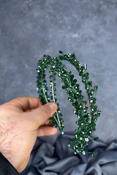 Hayalperest boncuk Sare Model Double Row Bridal Henna Crown Hair Accessory