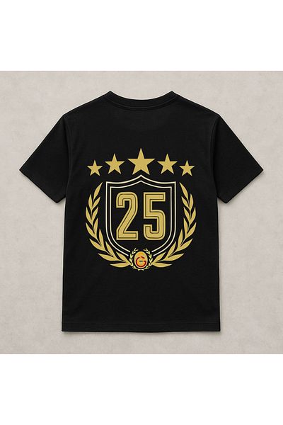 Outdoor One Unisex T-Shirt 25Th Anniversary Black Printed Crew Neck Short Sleeve T-Shirt