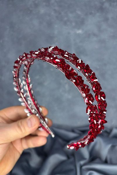 Hayalperest boncuk Double Row Stone Lea Bridal Hair Accessory Bridal Henna Crown
