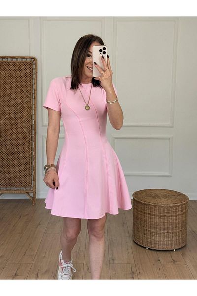 X-Young Short Sleeve Bell Dress Pink