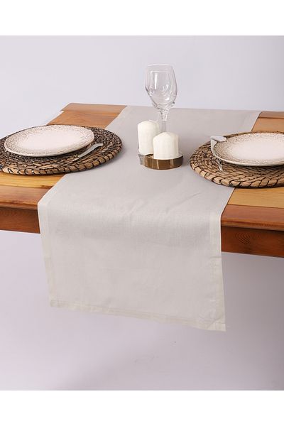 ÇIQRIK HOME Φυσικό Vintage Οργανικό Λινό Runner Ranır 40x200 Cm-battal Extra Large