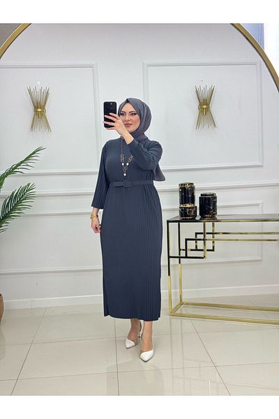 VALENS BOUTİQUE Γυναικείο Φόρεμα Hijab με Πλισέ Ζώνη Δώρο