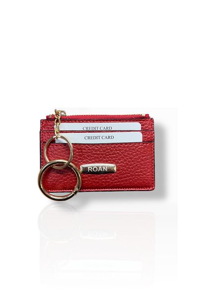 Roan Women's Card Holder & Keychain – Zippered Coin Pocket, 4 Card Compartments, Can Be Attached to Bags