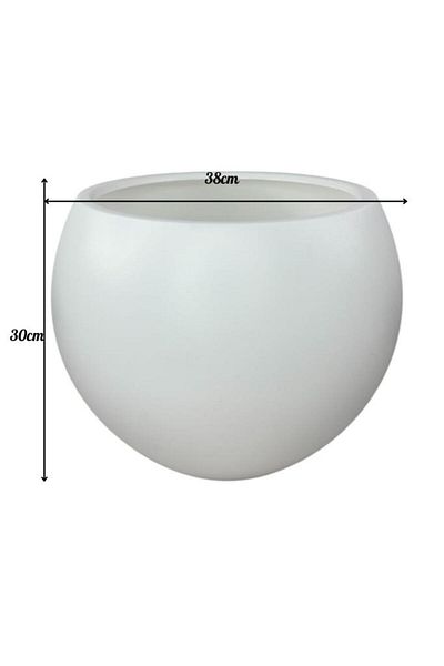 Nettenevime Sphere Round Ball Vase Decorative Flower Pot White 38*30cm