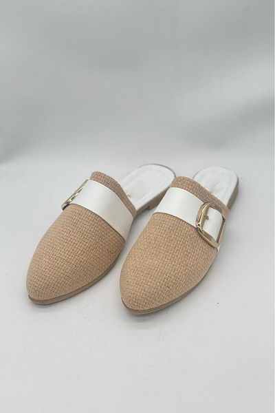 SWORD Summer Slippers - Closed Toe Slippers with Stripe Buckle Detail - Casual Slippers