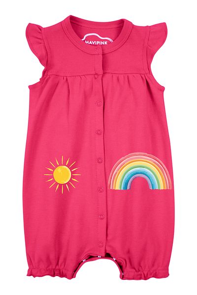 Mavipink Baby Girl Rainbow Ruffle Short Shorts Romper