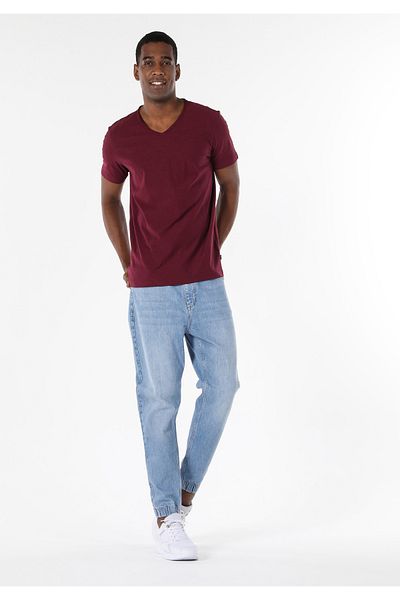 Colin's Tricou cu mânecă scurtă pentru bărbați, cu decolteu în V, cu croiala clasică