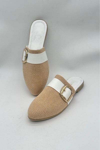SWORD Summer Slippers - Closed Toe Slippers with Stripe Buckle Detail - Casual Slippers